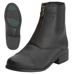 Ariat Heritage IV Paddock Zip Boots Kids US 1 EU 32 Black Leather